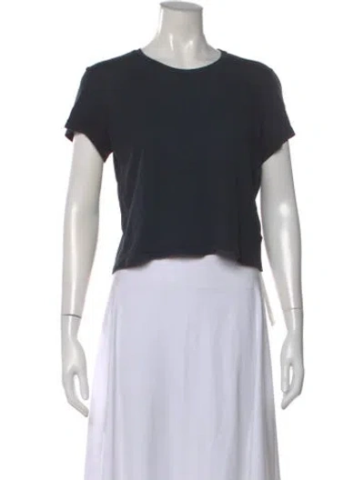 Pre-owned Agolde Crew Neck Short Sleeve Crop Top In Black