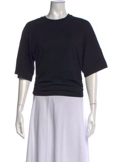 Pre-owned Agolde Crew Neck Short Sleeve Crop Top In Black