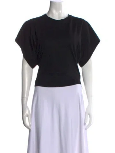 Pre-owned Agolde Crew Neck Short Sleeve Crop Top In Black