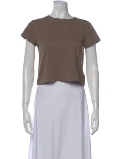 Pre-owned Agolde Crew Neck Short Sleeve Crop Top In Brown