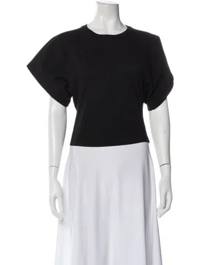 Pre-owned Agolde Crew Neck Short Sleeve Crop Top In Gray