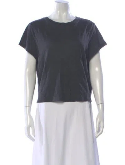 Pre-owned Agolde Crew Neck Short Sleeve Crop Top In Gray