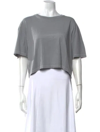 Pre-owned Agolde Crew Neck Short Sleeve Crop Top In Gray