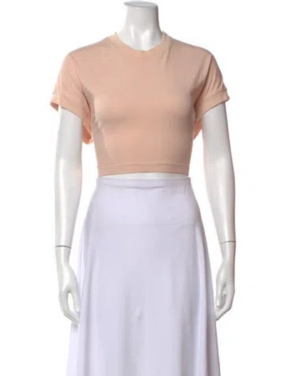 Pre-owned Agolde Crew Neck Short Sleeve Crop Top In Pink