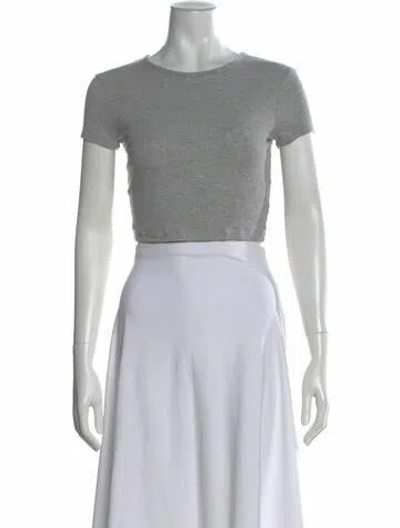 Pre-owned Agolde Crew Neck Short Sleeve Crop Top In White
