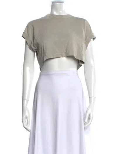 Pre-owned Agolde Crew Neck Short Sleeve Crop Top In White
