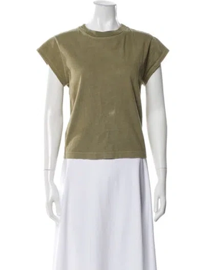 Pre-owned Agolde Crew Neck Short Sleeve Top In Green