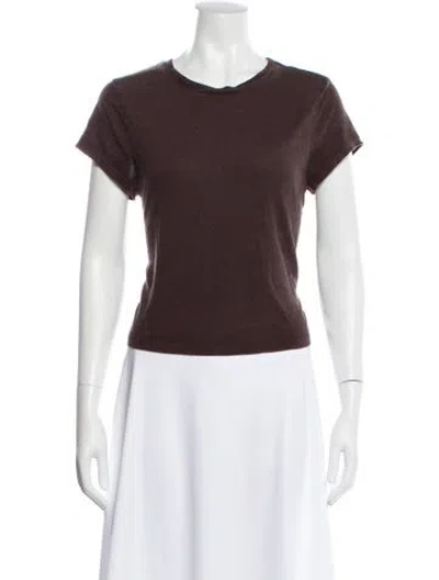 Pre-owned Agolde Crew Neck Short Sleeve T-shirt In Brown