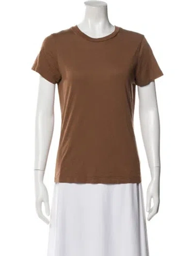 Pre-owned Agolde Crew Neck Short Sleeve T-shirt In Brown