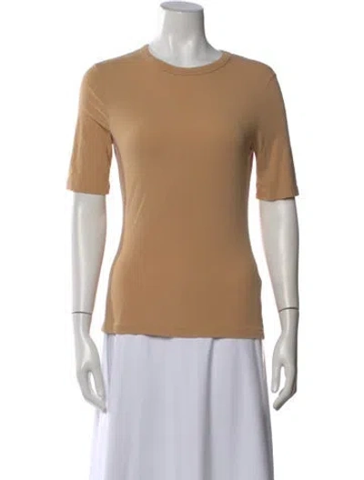 Pre-owned Agolde Crew Neck Short Sleeve T-shirt In Brown