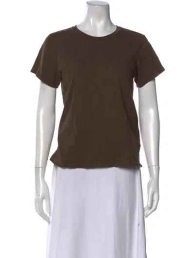 Pre-owned Agolde Crew Neck Short Sleeve T-shirt In Brown