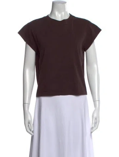 Pre-owned Agolde Crew Neck Short Sleeve T-shirt In Brown