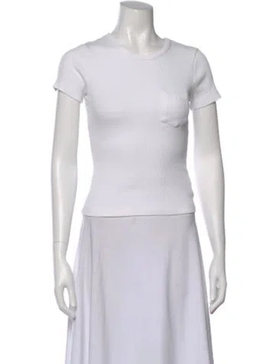 Pre-owned Agolde Crew Neck Short Sleeve T-shirt In White