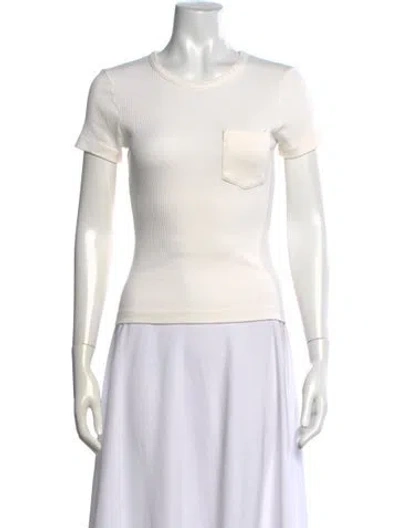 Pre-owned Agolde Crew Neck Short Sleeve T-shirt In White
