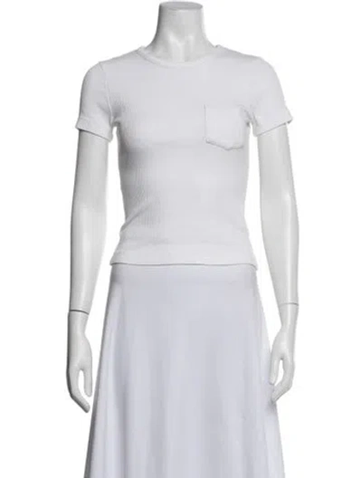 Pre-owned Agolde Crew Neck Short Sleeve T-shirt In White