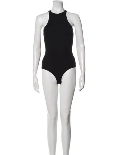 Pre-owned Agolde Crew Neck Sleeveless Bodysuit In Black