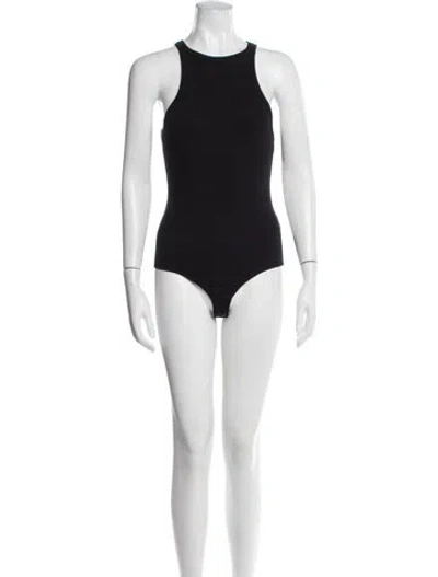 Pre-owned Agolde Crew Neck Sleeveless Bodysuit In Black