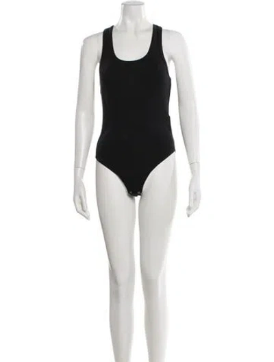 Pre-owned Agolde Crew Neck Sleeveless Bodysuit In Black