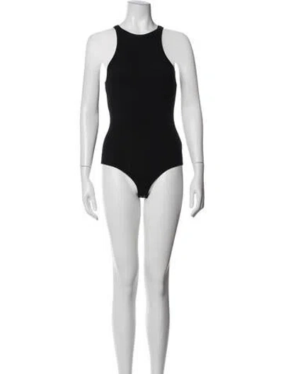 Pre-owned Agolde Crew Neck Sleeveless Bodysuit In Black