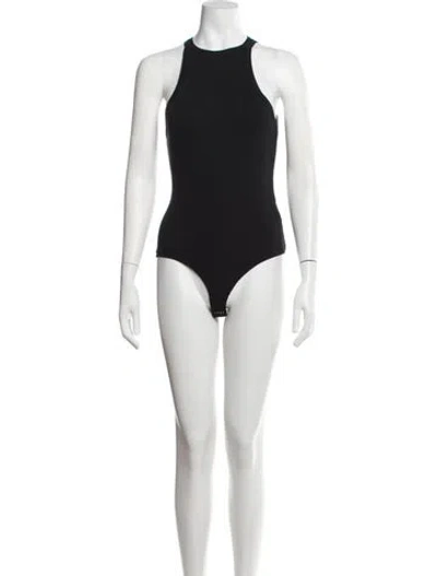 Pre-owned Agolde Crew Neck Sleeveless Bodysuit In Black