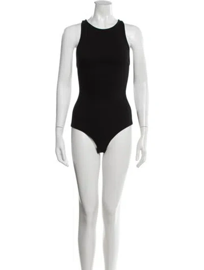 Pre-owned Agolde Crew Neck Sleeveless Bodysuit In Black