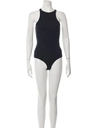 Pre-owned Agolde Crew Neck Sleeveless Bodysuit In Black