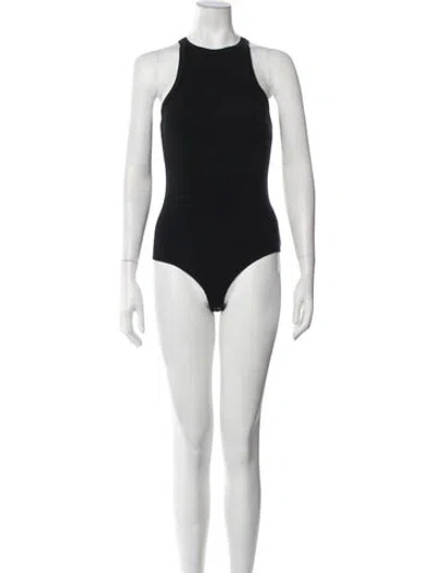 Pre-owned Agolde Crew Neck Sleeveless Bodysuit In Black