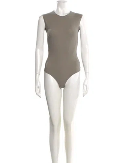 Pre-owned Agolde Crew Neck Sleeveless Bodysuit In Gray