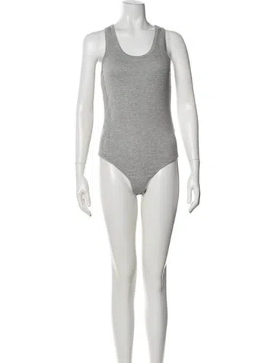 Pre-owned Agolde Crew Neck Sleeveless Bodysuit In Gray