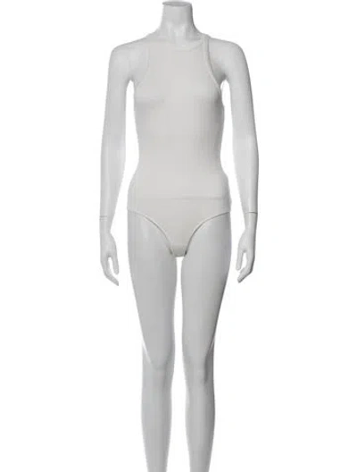 Pre-owned Agolde Crew Neck Sleeveless Bodysuit In Grey