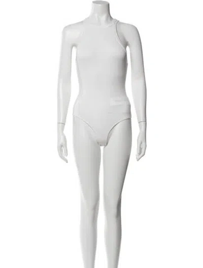 Pre-owned Agolde Crew Neck Sleeveless Bodysuit In White