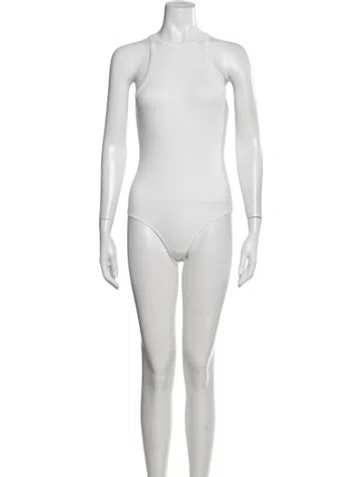Pre-owned Agolde Crew Neck Sleeveless Bodysuit In White