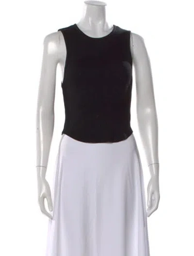 Pre-owned Agolde Crew Neck Sleeveless Crop Top In Black