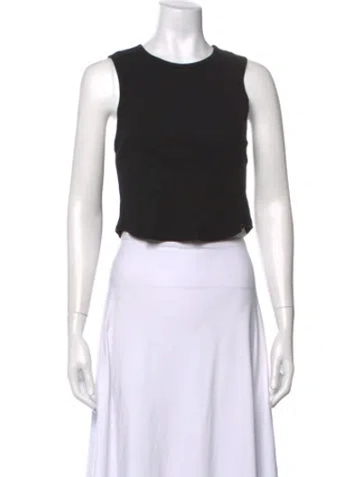 Pre-owned Agolde Crew Neck Sleeveless Crop Top In Black