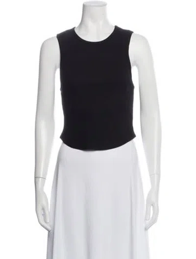 Pre-owned Agolde Crew Neck Sleeveless Crop Top In Black