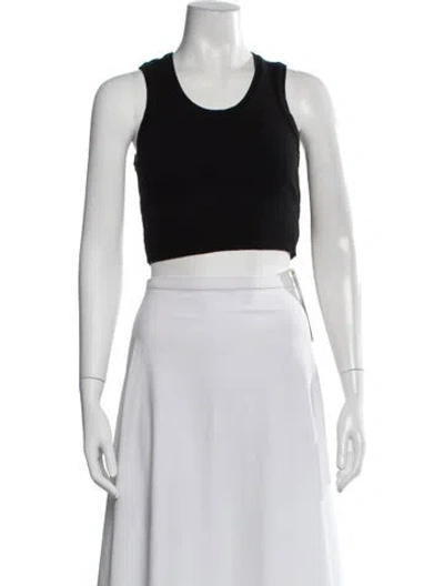 Pre-owned Agolde Crew Neck Sleeveless Crop Top In Black