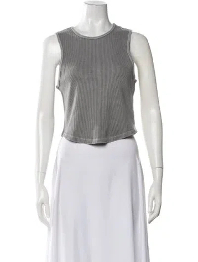 Pre-owned Agolde Crew Neck Sleeveless Crop Top In Gray
