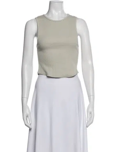 Pre-owned Agolde Crew Neck Sleeveless Crop Top In Green