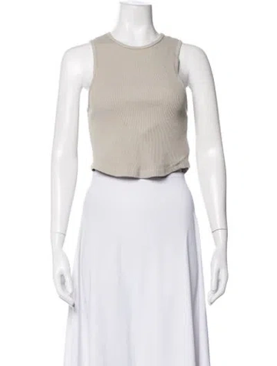 Pre-owned Agolde Crew Neck Sleeveless Crop Top In Neutrals