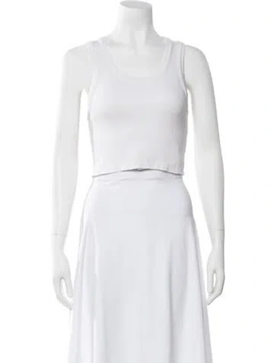Pre-owned Agolde Crew Neck Sleeveless Crop Top In White