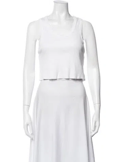 Pre-owned Agolde Crew Neck Sleeveless Crop Top In White