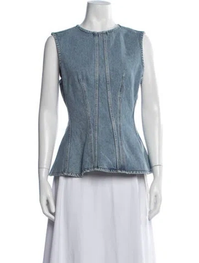 Pre-owned Agolde Crew Neck Sleeveless Top In Blue