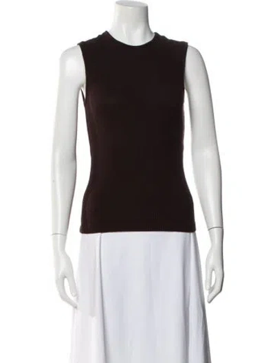 Pre-owned Agolde Crew Neck Sleeveless Top In Brown