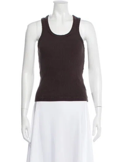 Pre-owned Agolde Crew Neck Sleeveless Top In Brown