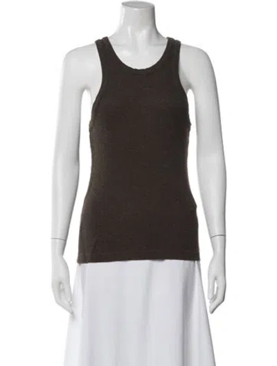 Pre-owned Agolde Crew Neck Sleeveless Top In Brown