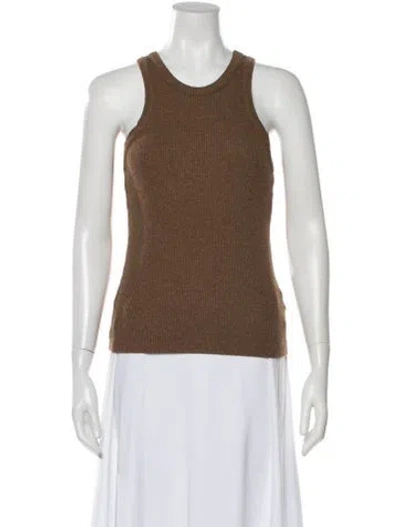 Pre-owned Agolde Crew Neck Sleeveless Top In Brown