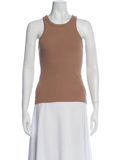 Pre-owned Agolde Crew Neck Sleeveless Top In Brown