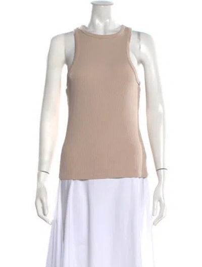 Pre-owned Agolde Crew Neck Sleeveless Top In Brown