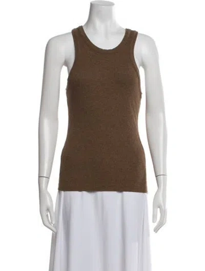 Pre-owned Agolde Crew Neck Sleeveless Top In Brown