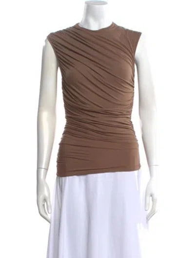 Pre-owned Agolde Crew Neck Sleeveless Top In Brown